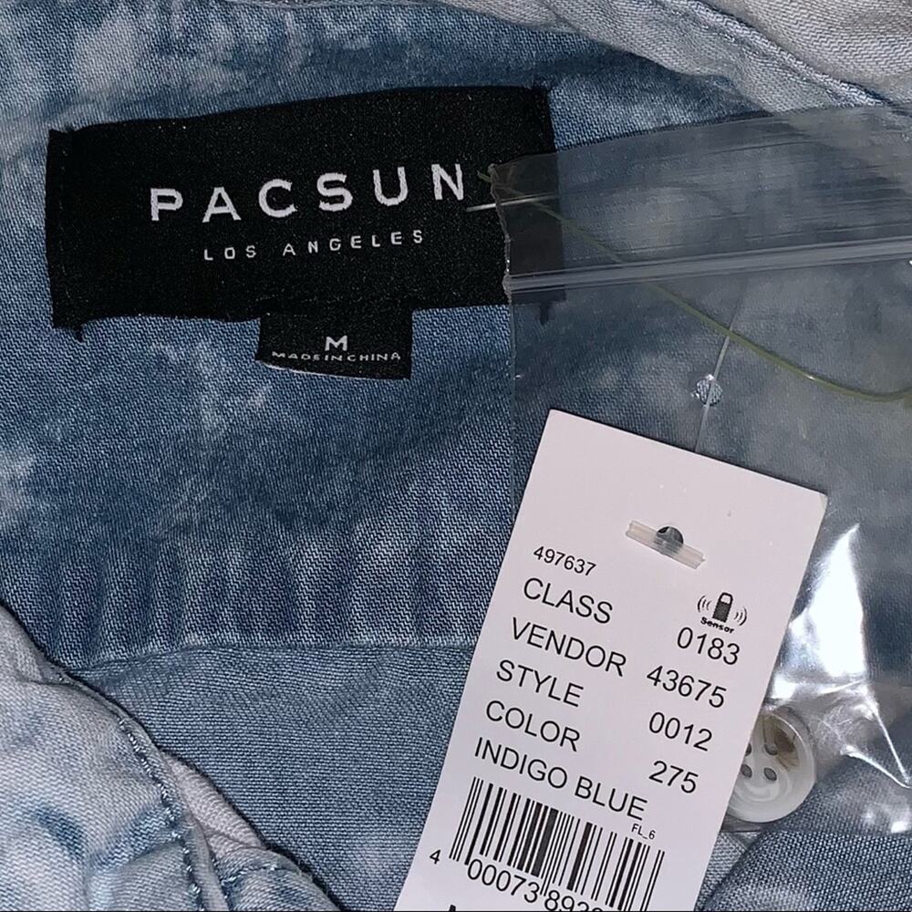 Pac Sun size Med Tie Dye Button Down Shirt NWT - Picture 5 of 8